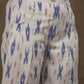 Smart casual ivory ikat straight fit cotton pant