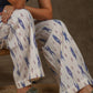 Smart casual ivory ikat straight fit cotton pant