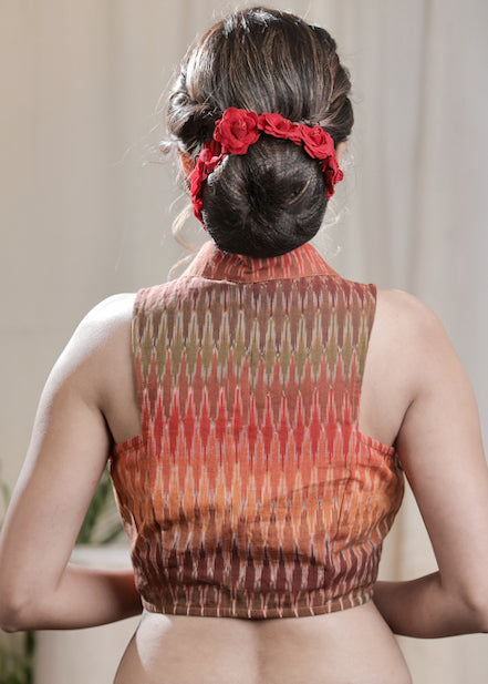 Trendy Ikat Cotton  Blouse