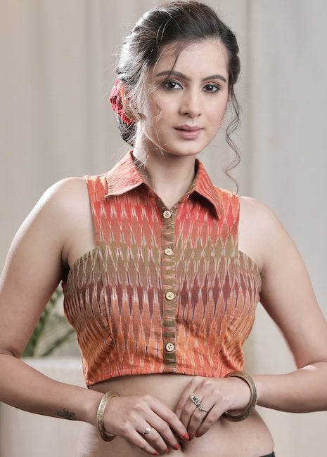 Trendy Ikat Cotton  Blouse