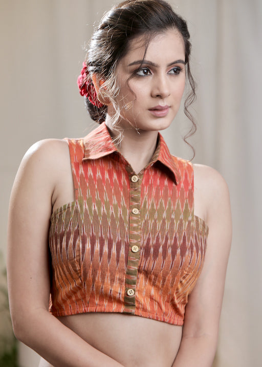 Trendy Ikat Cotton  Blouse