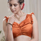 Stylish Rust Crepe Designer Padded  Blouse
