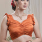 Stylish Rust Crepe Designer Padded  Blouse