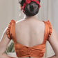 Stylish Rust Crepe Designer Padded  Blouse