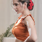 Stylish Rust Crepe Designer Padded  Blouse
