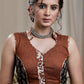 Elegant Rust Brown cotton Ajrakh Combination Blouse