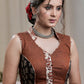 Elegant Rust Brown cotton Ajrakh Combination Blouse