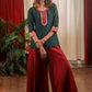 Forest Green Cotton silk Zardosi Hand Embroidered  Top