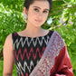 Stylish Black, Red and White Ikat Sleeveless Blouse