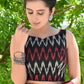 Stylish Black, Red and White Ikat Sleeveless Blouse