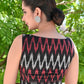 Stylish Black, Red and White Ikat Sleeveless Blouse