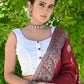 Standout White Sleeveless Blouse with Beautiful Fish Painting on the Back