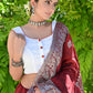 Standout White Sleeveless Blouse with Beautiful Fish Painting on the Back