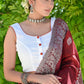 Standout White Sleeveless Blouse with Beautiful Fish Painting on the Back