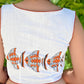Standout White Sleeveless Blouse with Beautiful Fish Painting on the Back
