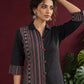 Timeless Black Cotton Shirt Dress with Contrast Striped Panel & Coordinated Sleeve Cuffs — styled view