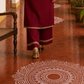 Elegant Maroon Kurta with Madhubani Print Yoke, Sequinned Scalloped Lace Trim & Matching Palazzo Set