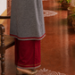 Timeless Grey Khun Kurta with Maroon Embroidered Yoke Panel & Contrast Border Sleeves