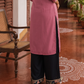 Elegant Pink Georgette Kurta with Floral Applique Motifs and Contrast Black Printed Collar & Dupatta