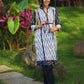 Monochrome Ikat Kurta in Handloom Cotton Weave