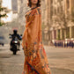 Classic Mustard Art Silk Saree with Traditional Kalamkari Print