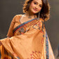 Classic Mustard Art Silk Saree with Traditional Kalamkari Print