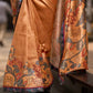 Classic Mustard Art Silk Saree with Traditional Kalamkari Print