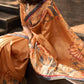 Classic Mustard Art Silk Saree with Traditional Kalamkari Print