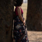 Midnight Black Tussar Silk Saree with Traditional Pichwai Print
