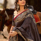 Bold Black Art Silk Saree with Traditional Printed Border & Statement Pallu