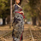 Bold Black Art Silk Saree with Traditional Printed Border & Statement Pallu