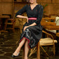 Noir Loom Jamdani Pleated Dress with Chic Belt