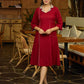 Elegant Maroon Cotton Lapel Dress with Contrast Ajrakh Accents
