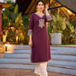 Elegant Purple Cotton Kurta with Intricate Contrast Thread Embroidery & Minimal Embellishment