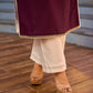 Elegant Purple Cotton Kurta with Intricate Contrast Thread Embroidery & Minimal Embellishment