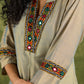 Elegant Olive Gold Cotton Silk Mirror Work Top