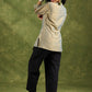 Elegant Olive Gold Cotton Silk Mirror Work Top