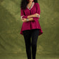 Vibrant Magenta Cotton Top With Traditional Hand Painted Madhubani Details.