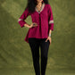 Vibrant Magenta Cotton Top With Traditional Hand Painted Madhubani Details.