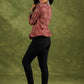 Smart Maroon Cotton Ajrakh Bomber Top