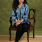Vibrant Printed Cotton Pleated Top With Relaxed Fit
