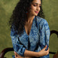 Vibrant Printed Cotton Pleated Top With Relaxed Fit
