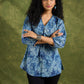 Vibrant Printed Cotton Pleated Top With Relaxed Fit