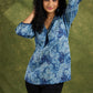 Vibrant Printed Cotton Pleated Top With Relaxed Fit