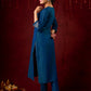 Contemporary peacock Cotton-Silk machine applique kurta - Pant and Dupatta optional