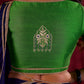 Deep Olive Cotton Silk Blouse with Artisanal Embroidery on Armhole and Back