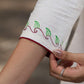 Simple White Cotton Kurta with Hakoba Panel & Hand Painted Border