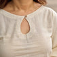 Simple Ivory Straight Kurta with Delicate Schiffli Hem Border & Gold Lace Detail