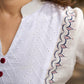 Elegant White Cotton Kurta with Hakoba Yoke & Delicate Hand Painted Border