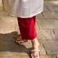 Elegant White Cotton Kurta with Hakoba Yoke & Delicate Hand Painted Border